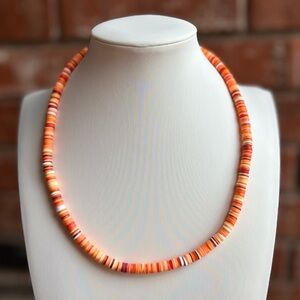 Handmade Orange Beaded Necklace